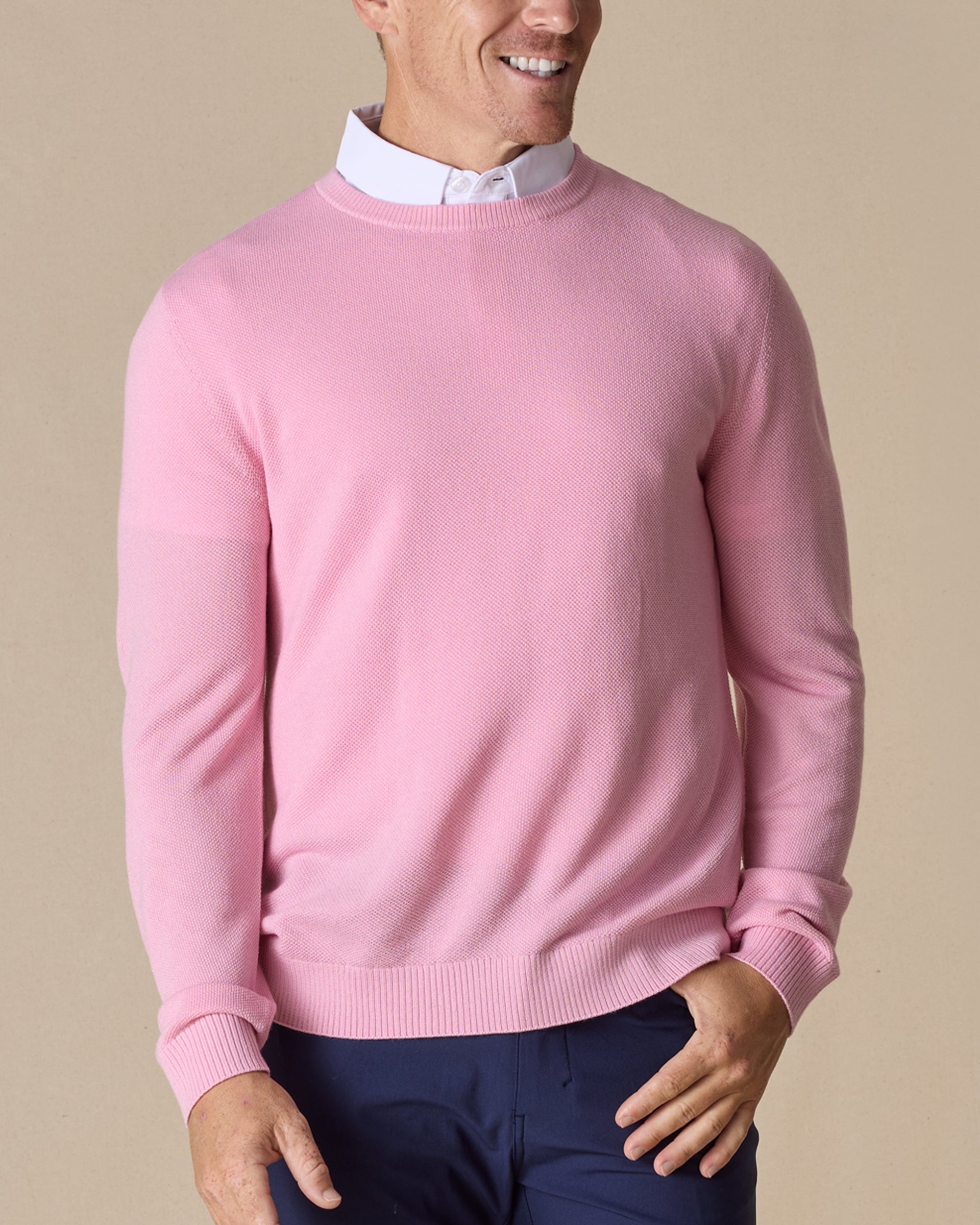 Straight Down Links Crewneck Sweater - Pink Lemonade
