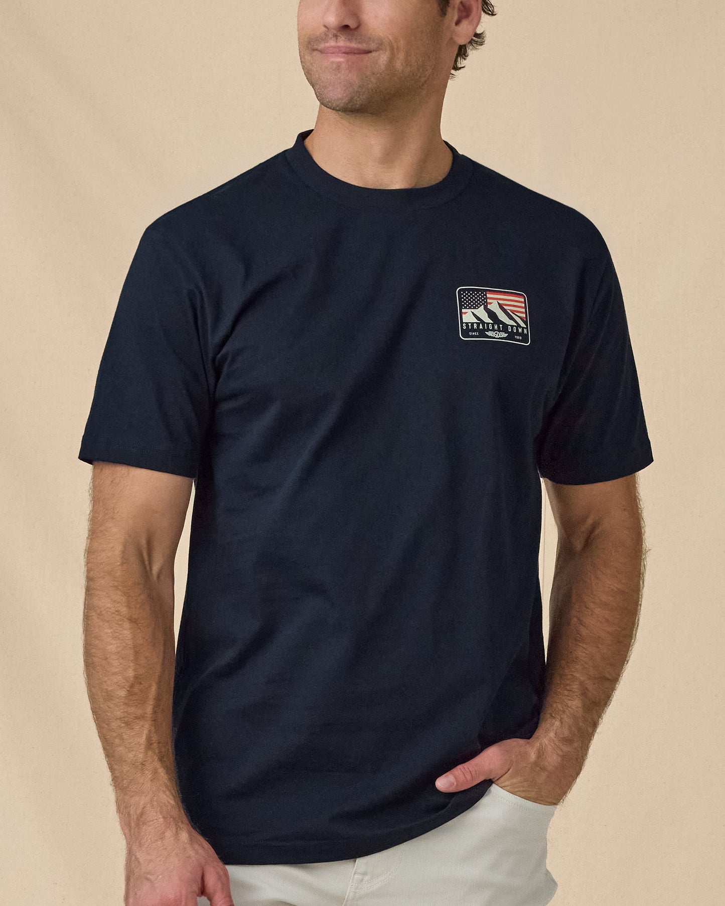 Straight Down Sierra Tee - Navy