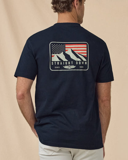 Straight Down Sierra Tee - Navy