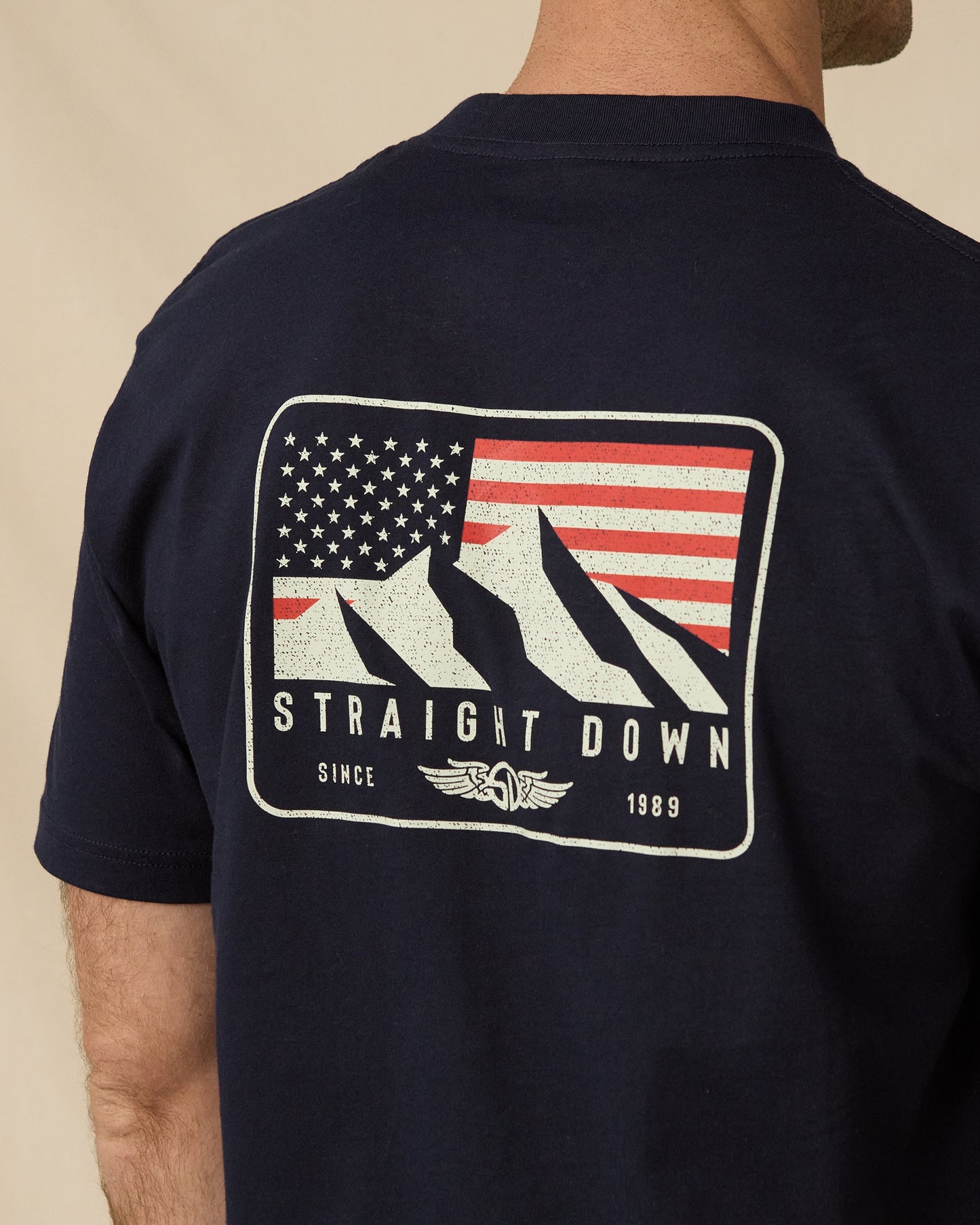Straight Down Sierra Tee - Navy