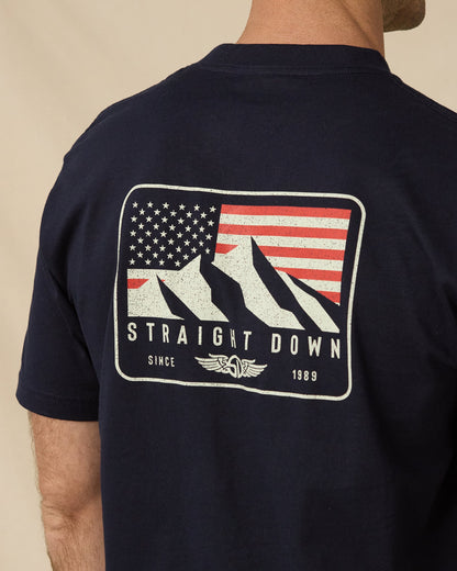 Straight Down Sierra Tee - Navy