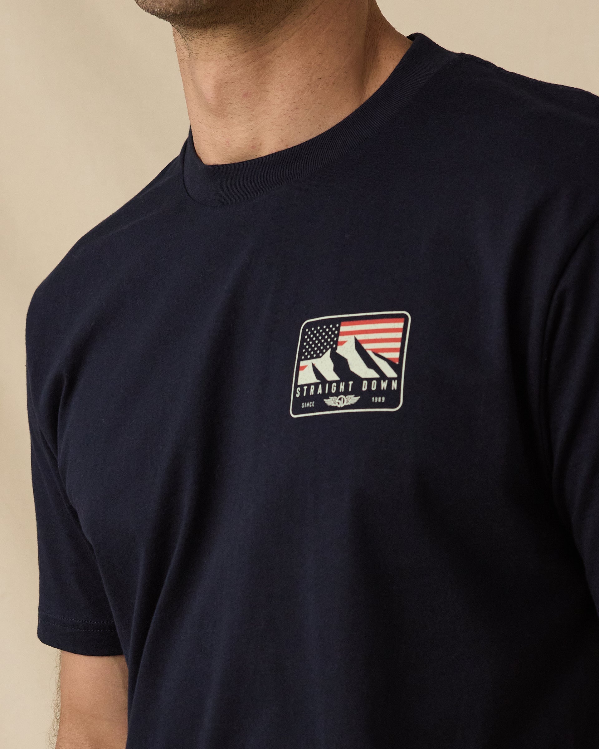 Straight Down Sierra Tee - Navy