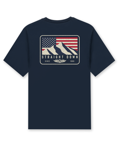 Straight Down Sierra Tee - Navy