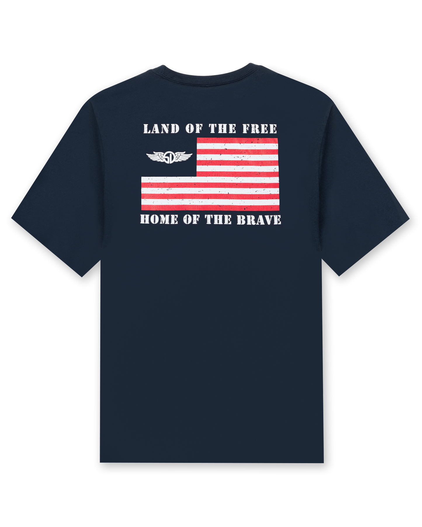 Straight Down Free & Brave Tee - Navy