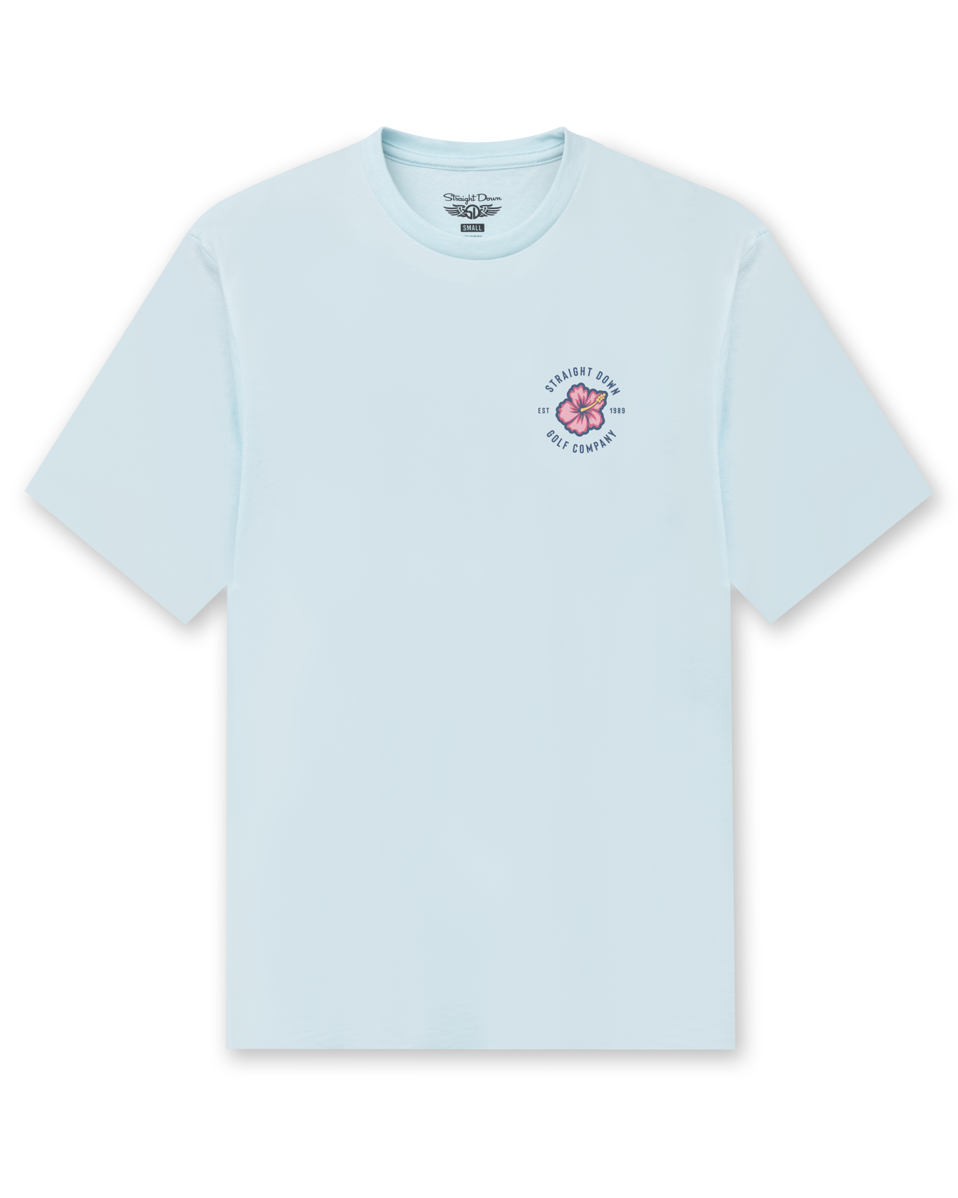 Straight Down Hibiscus 89 Tee - Light Blue