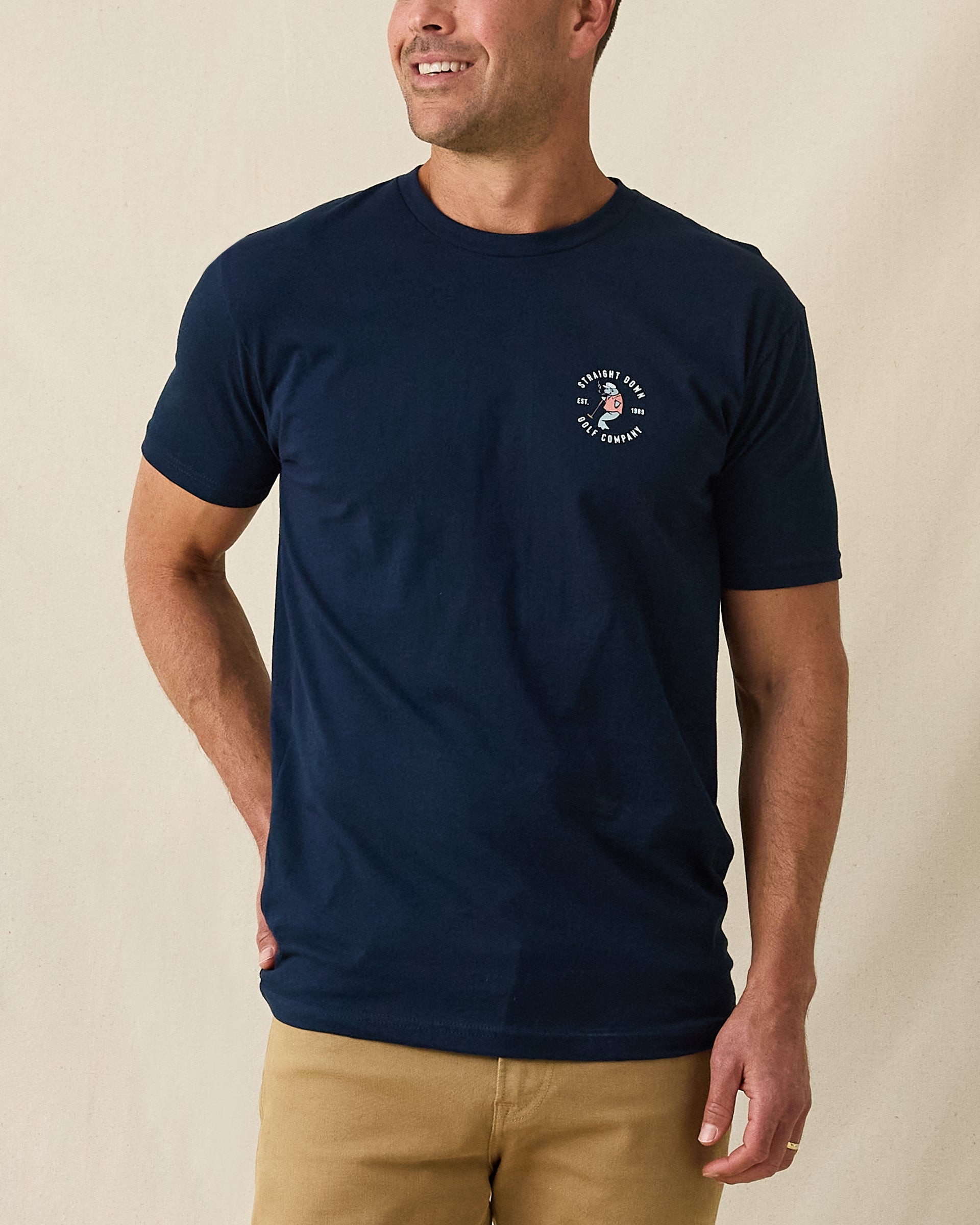Straight Down Mana-Tee - Navy