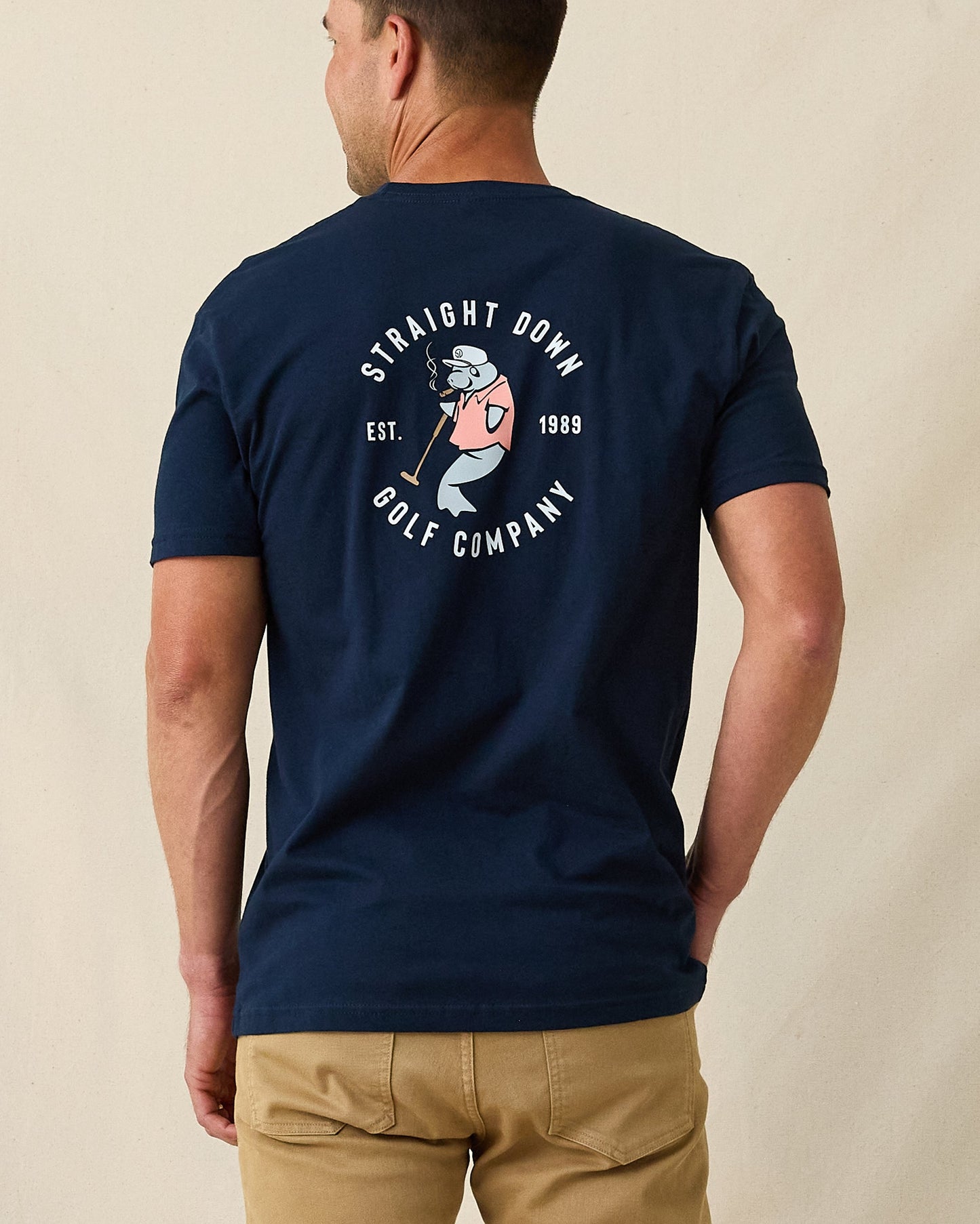 Straight Down Mana-Tee - Navy