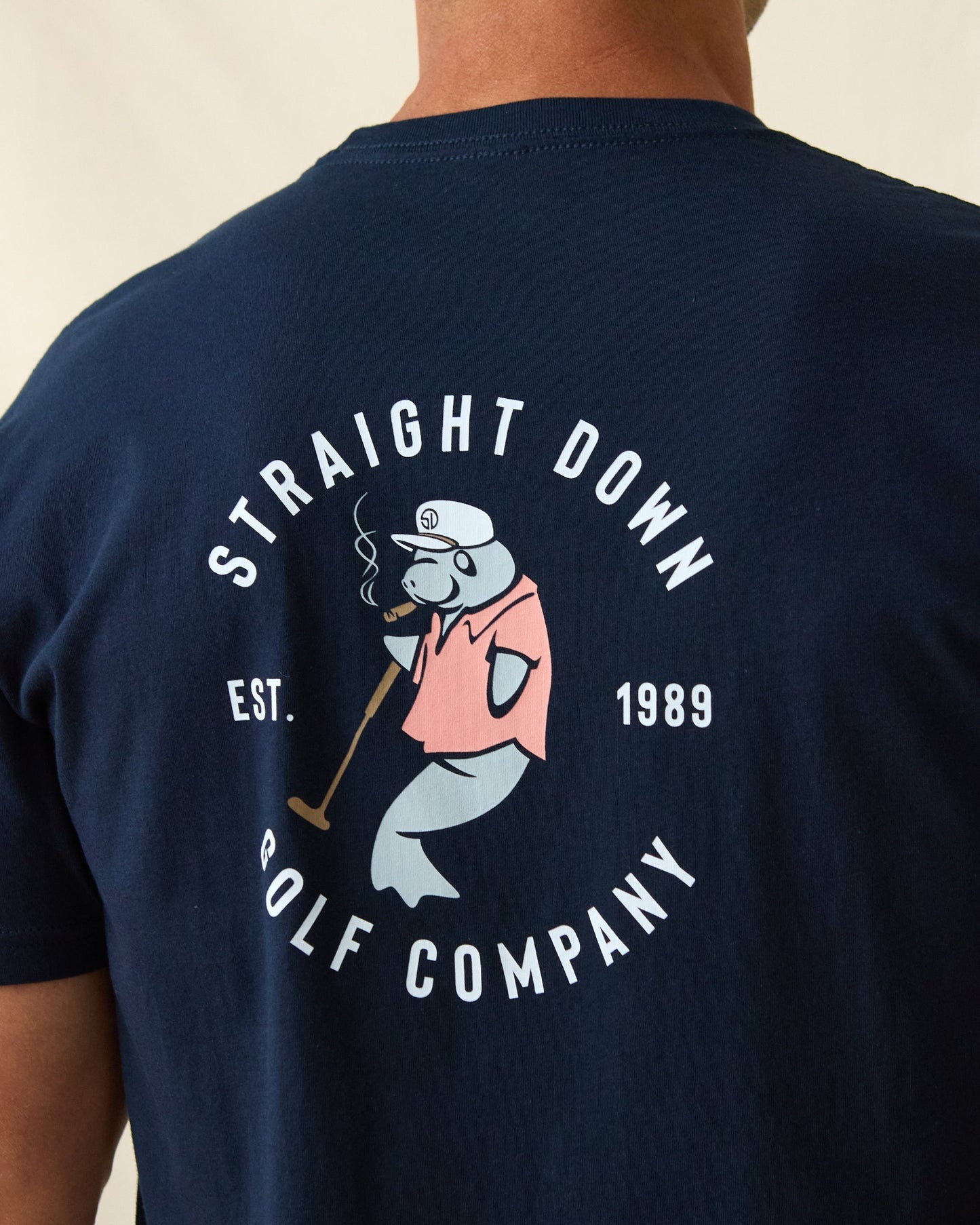 Straight Down Mana-Tee - Navy