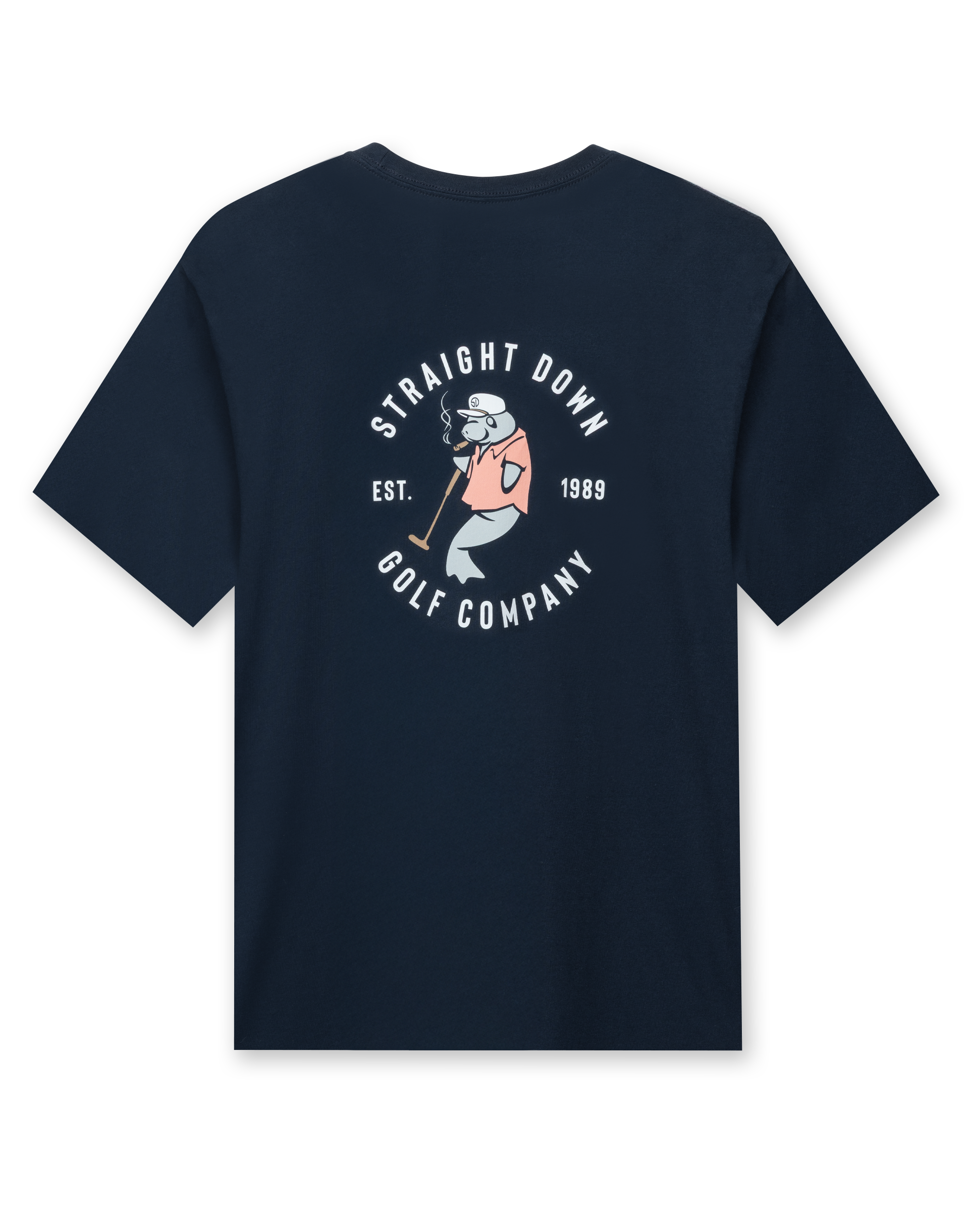 Straight Down Mana-Tee - Navy