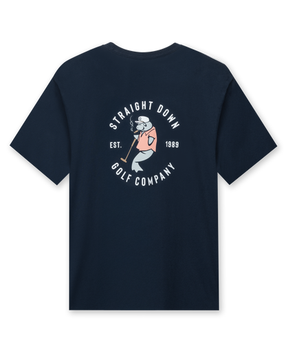 Straight Down Mana-Tee - Navy