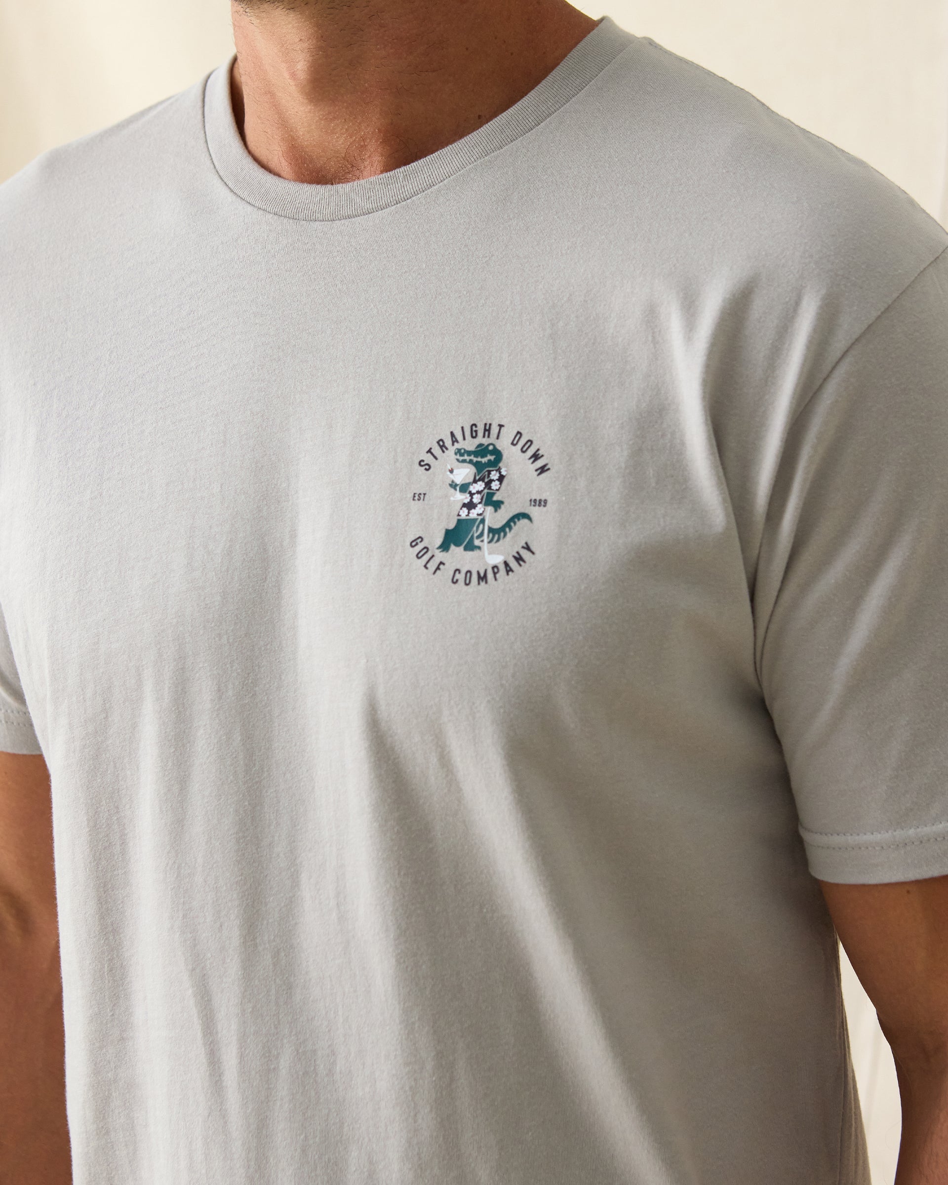Straight Down Alligator Alley Tee - Light Grey