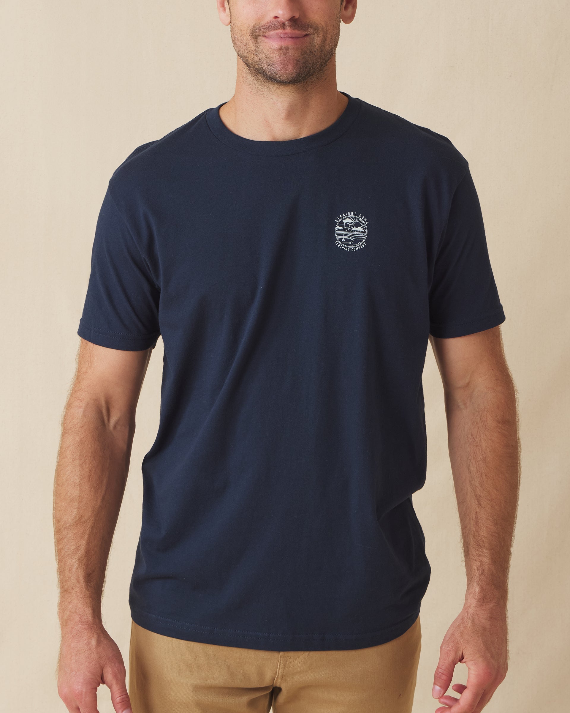 Straight Down Golf Vibes Tee - Navy