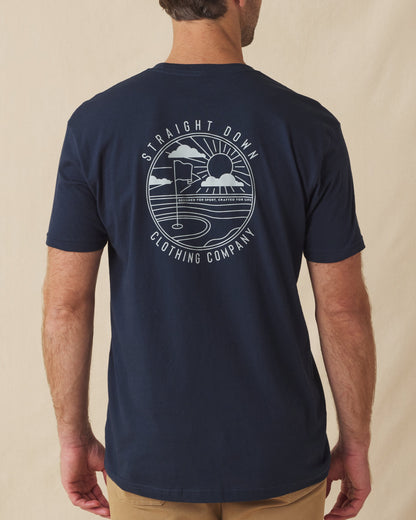 Straight Down Golf Vibes Tee - Navy