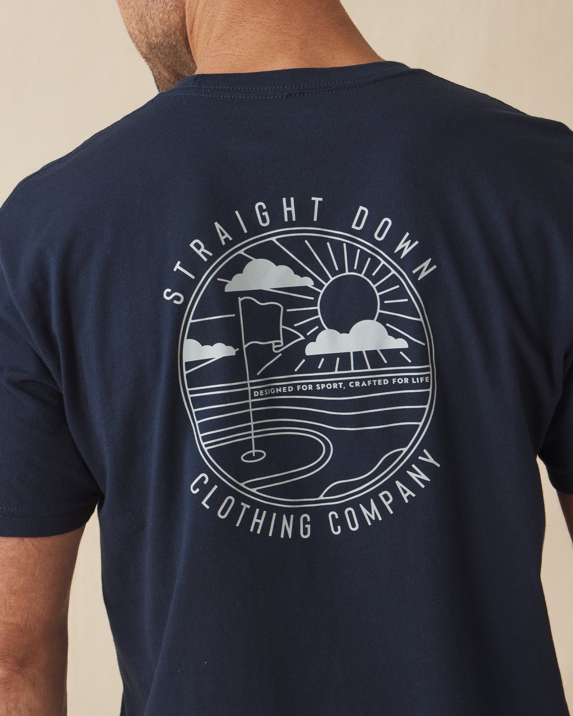 Straight Down Golf Vibes Tee - Navy