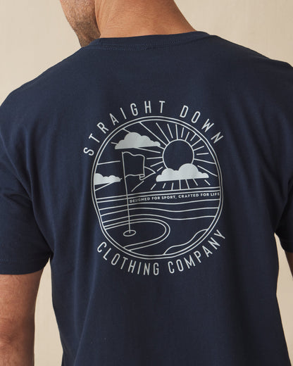 Straight Down Golf Vibes Tee - Navy