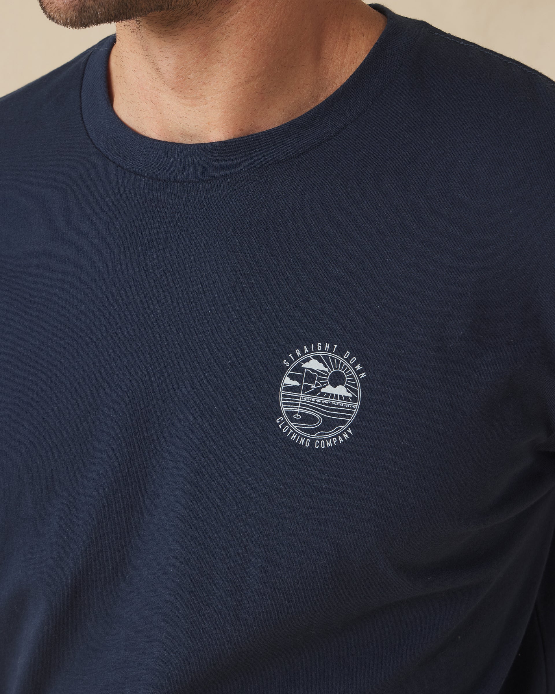Straight Down Golf Vibes Tee - Navy
