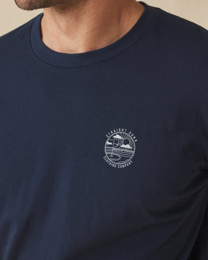 Straight Down Golf Vibes Tee - Navy