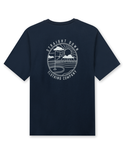 Straight Down Golf Vibes Tee - Navy
