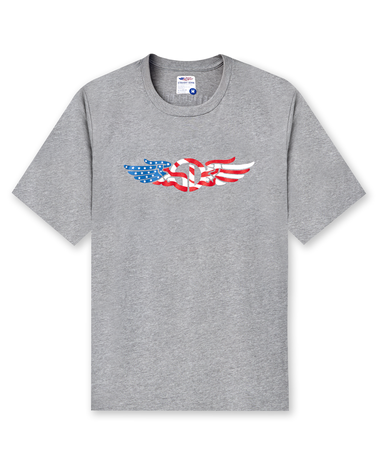 Straight Down USA Wings Tee - Heather