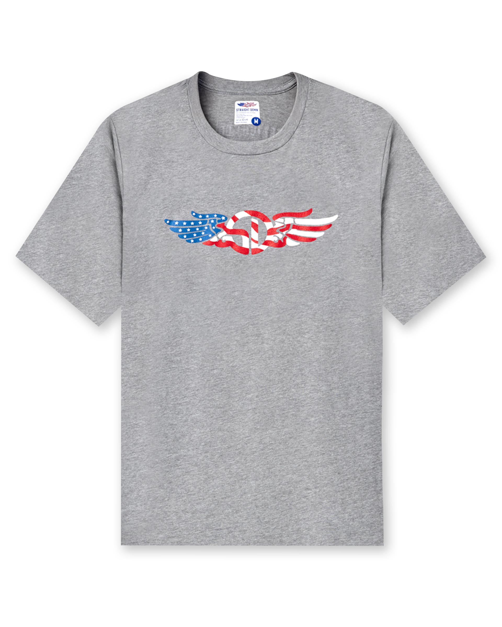 Straight Down USA Wings Tee - Heather