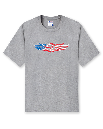 Straight Down USA Wings Tee - Heather