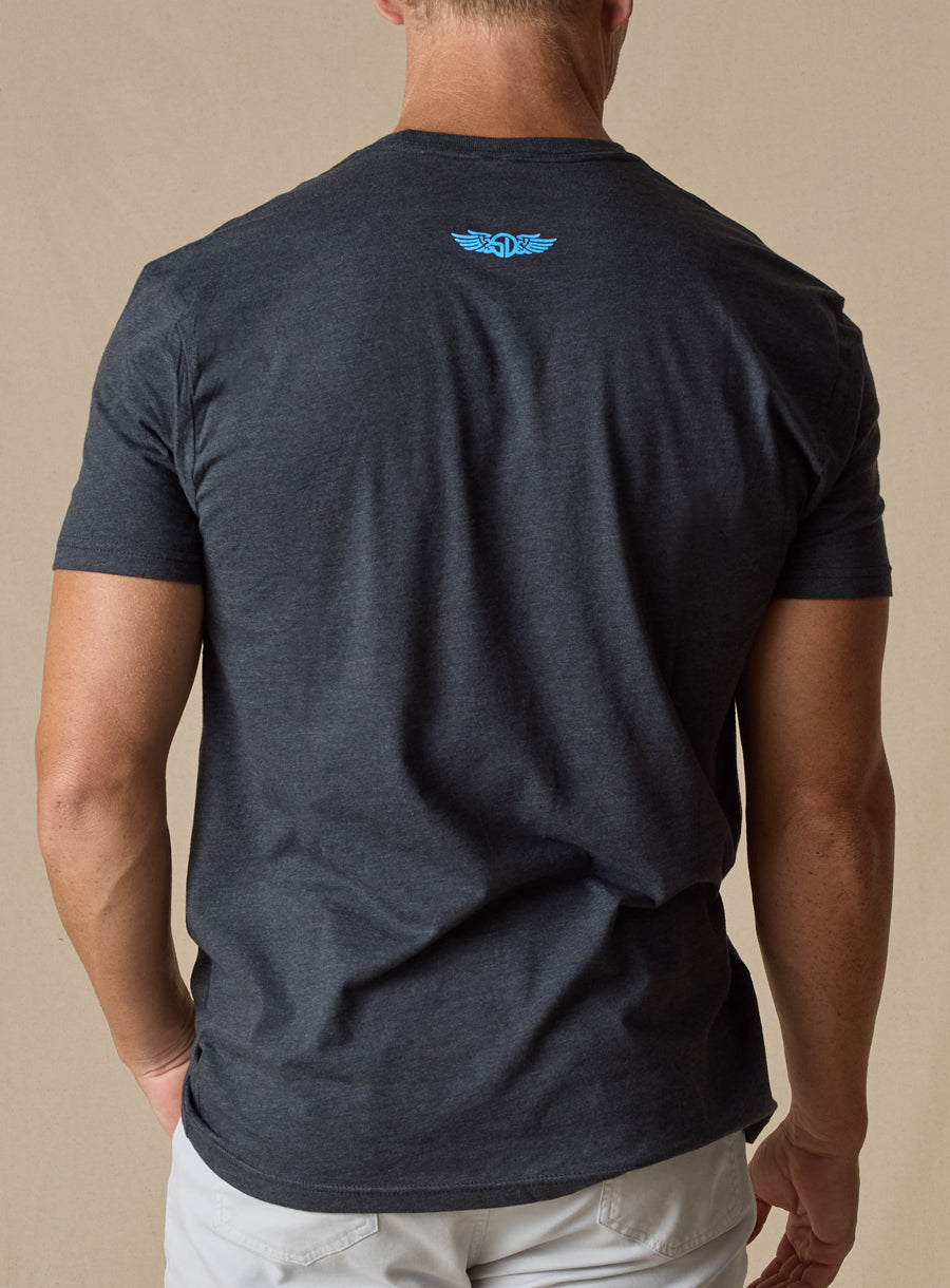 Straight Down Starsky Tee - Charcoal