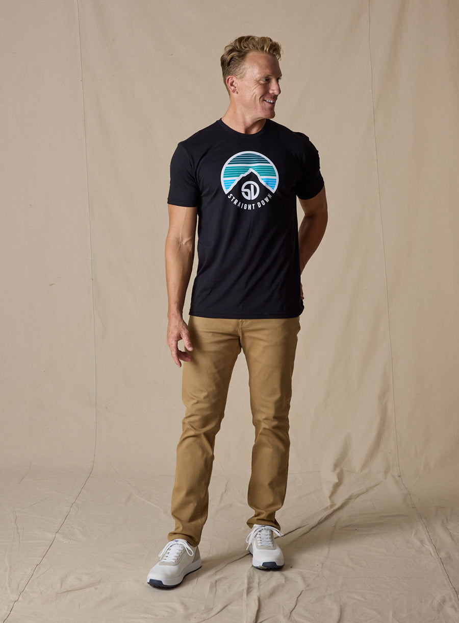 Straight Down Landscape Tee - Black