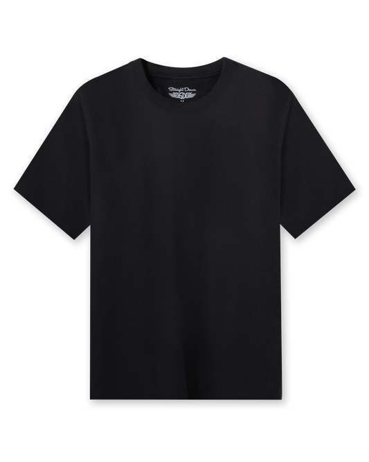 Straight Down Luxe Tee - Black