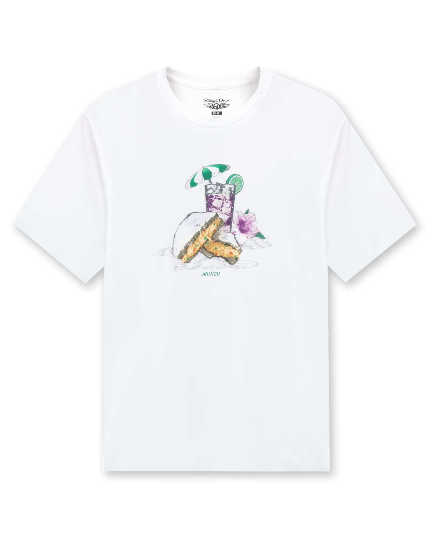 Straight Down Munch Tee - White