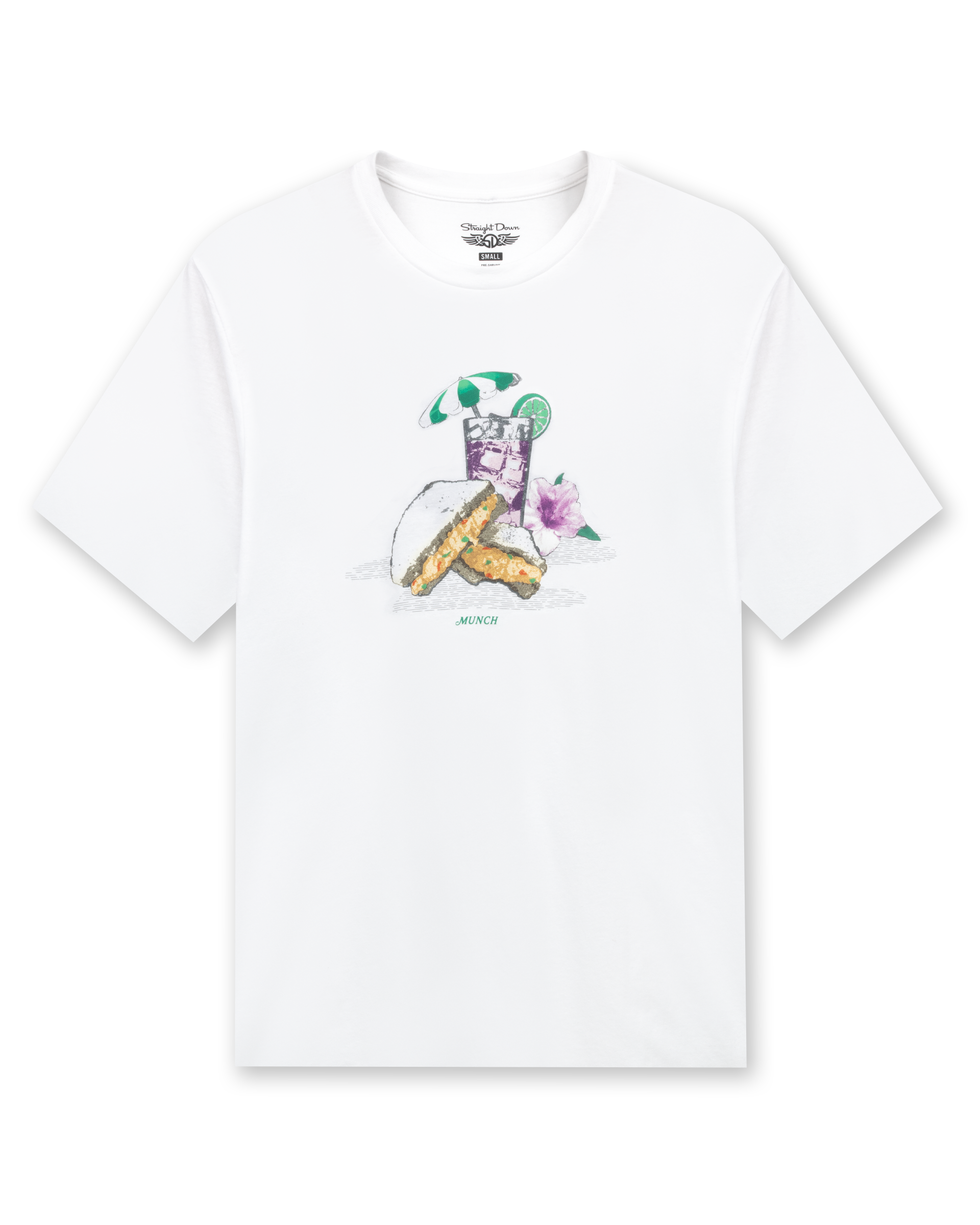 Straight Down Munch Tee - White