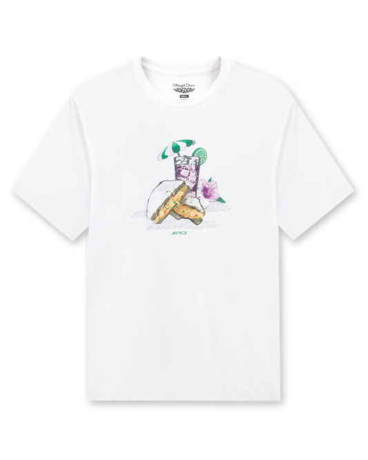 Straight Down Munch Tee - White