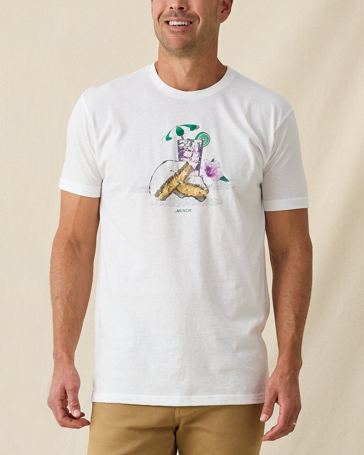 Straight Down Munch Tee - White