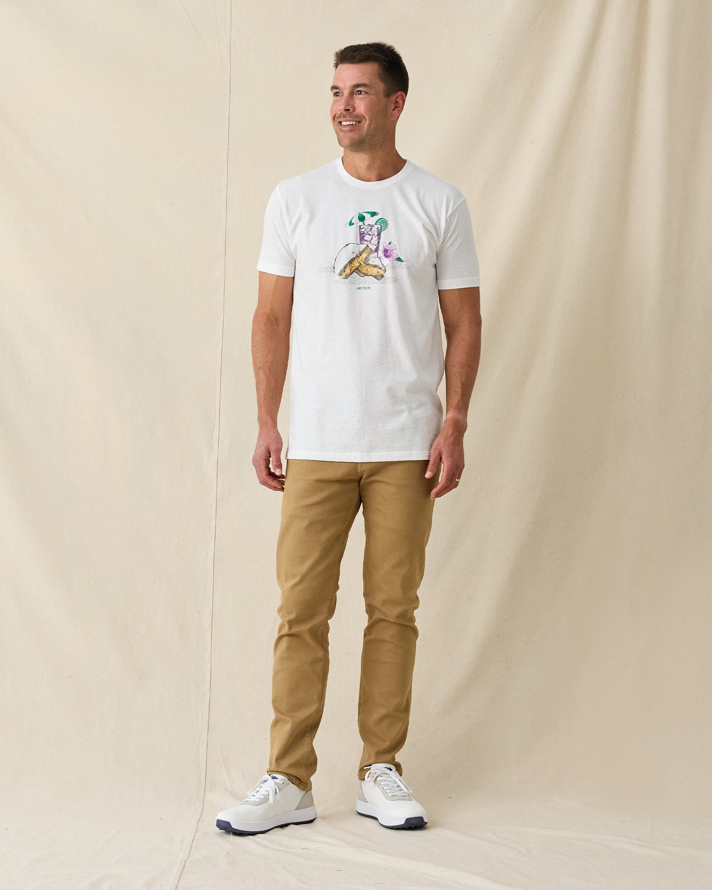 Straight Down Munch Tee - White