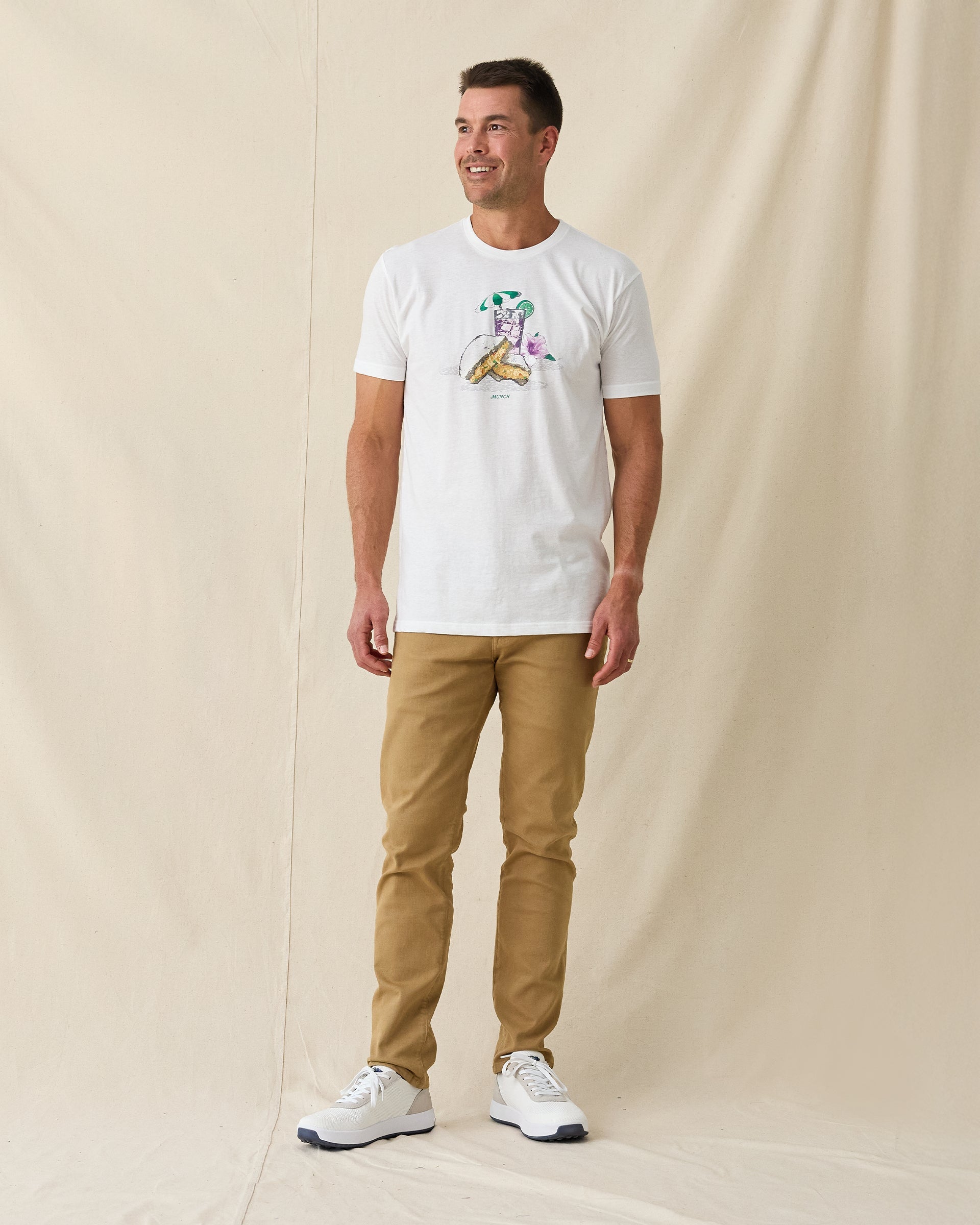 Straight Down Munch Tee - White