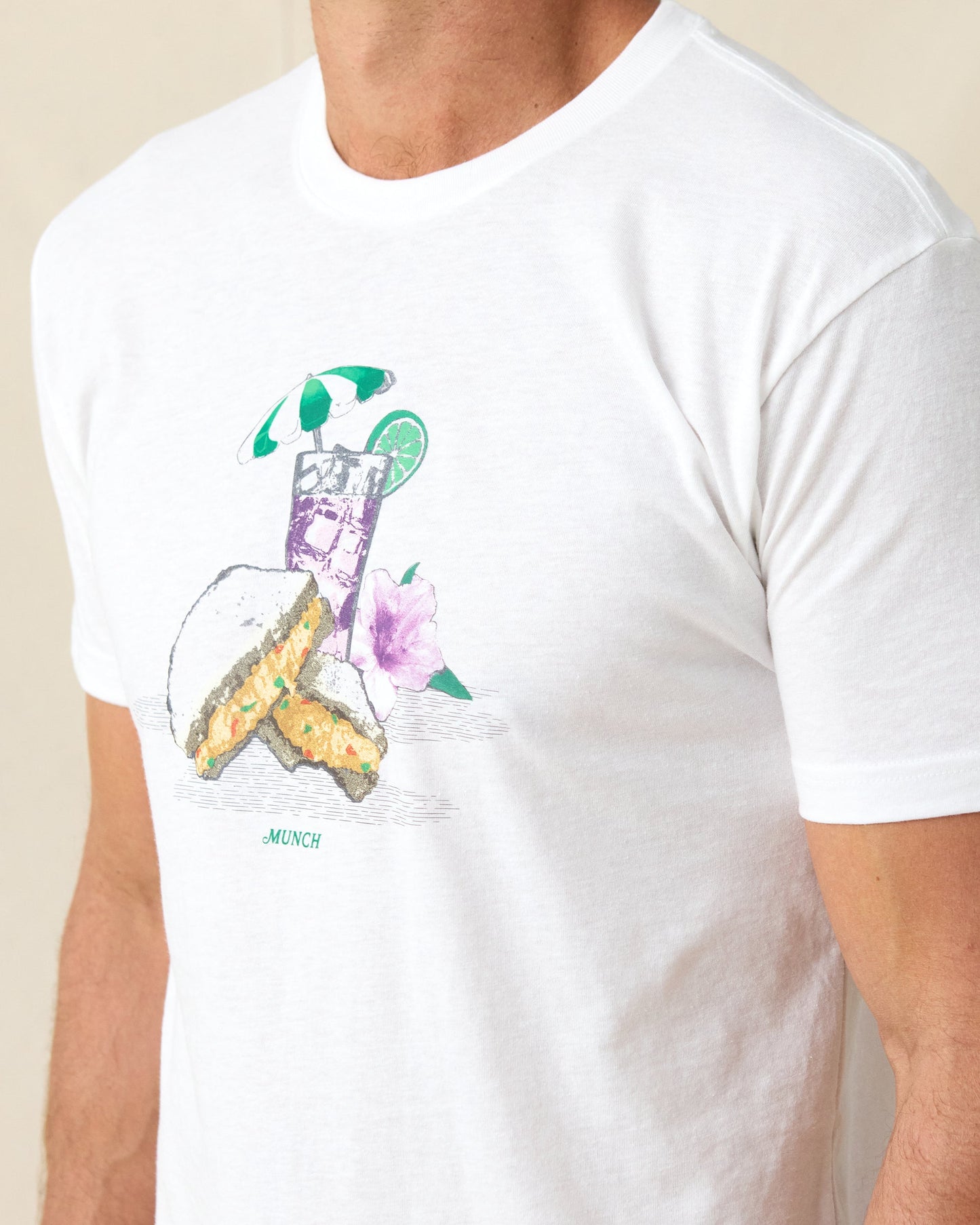 Straight Down Munch Tee - White