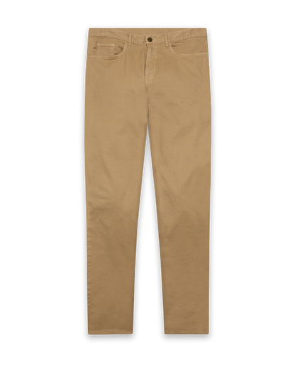 Straight Down Claremont Five Pocket Twill Pant - British Khaki