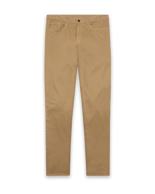 Straight Down Claremont Five Pocket Twill Pant - British Khaki