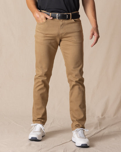 Straight Down Claremont Five Pocket Twill Pant - British Khaki