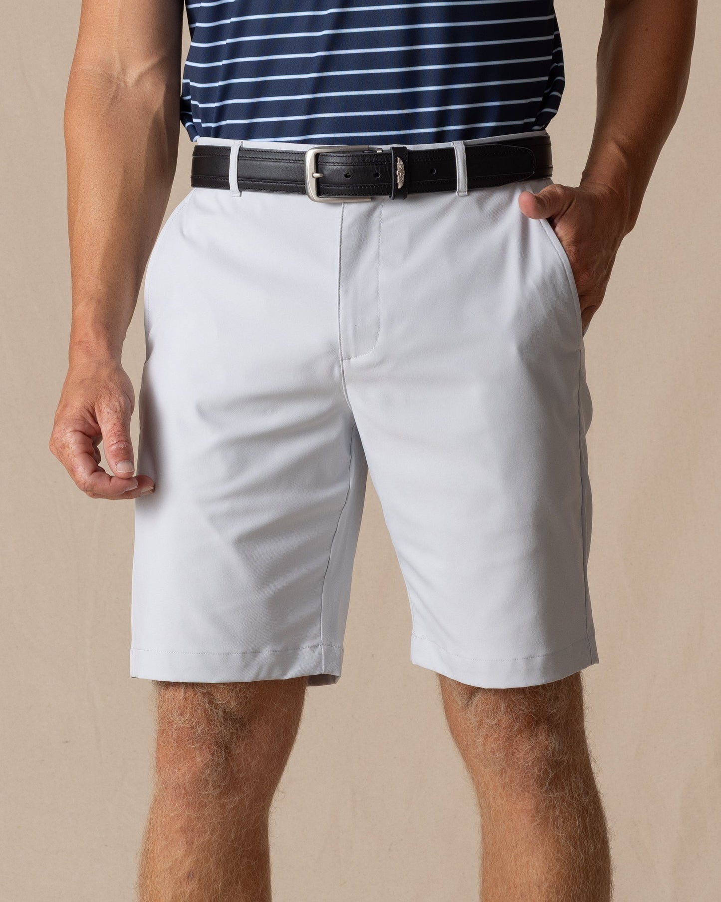 Straight Down Maverick Twill Short - Silver