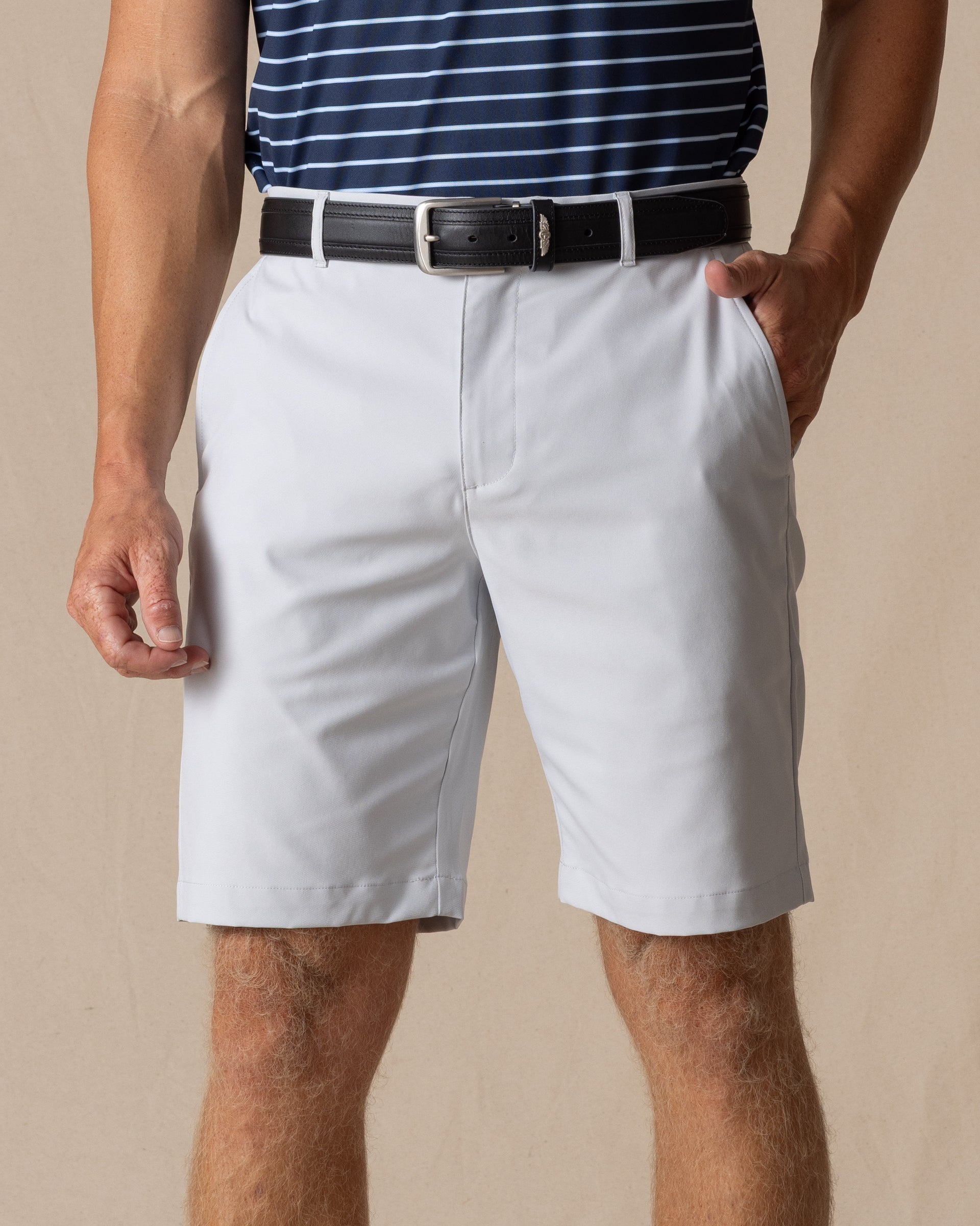 Straight Down Maverick Twill Short - Silver