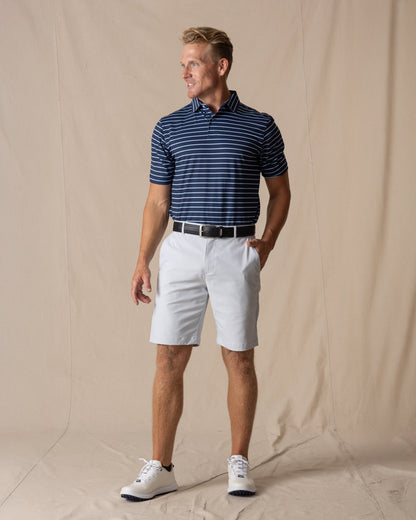Straight Down Maverick Twill Short - Silver