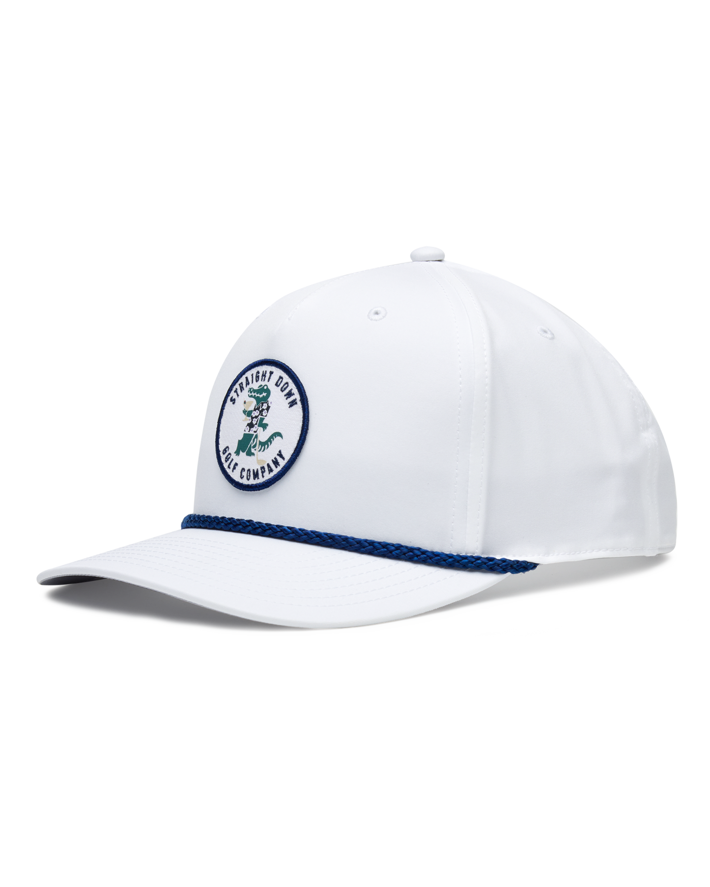 Straight Down Gator Rope Hat - White