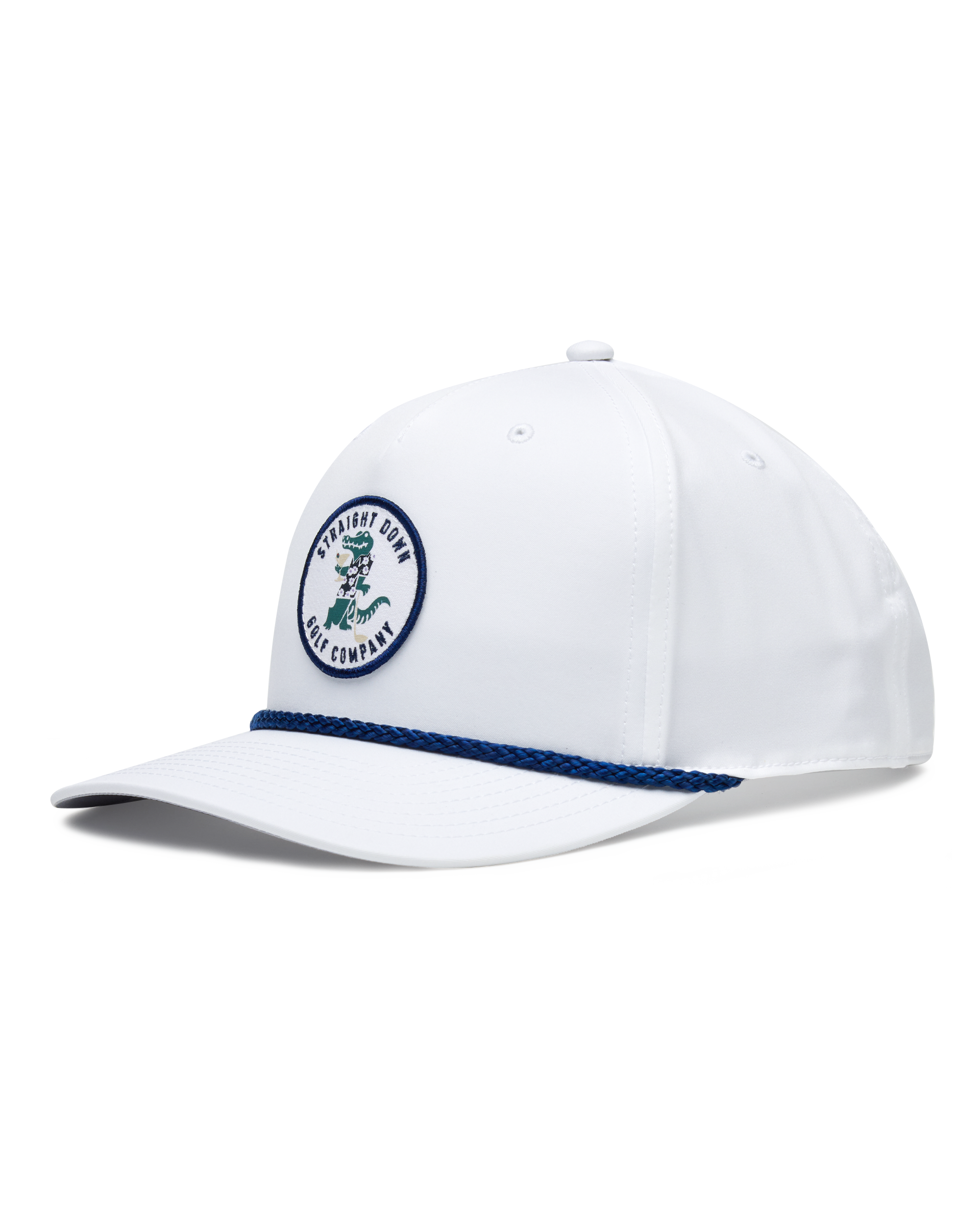 Straight Down Gator Rope Hat - White