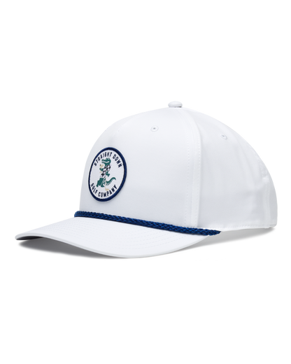Straight Down Gator Rope Hat - White