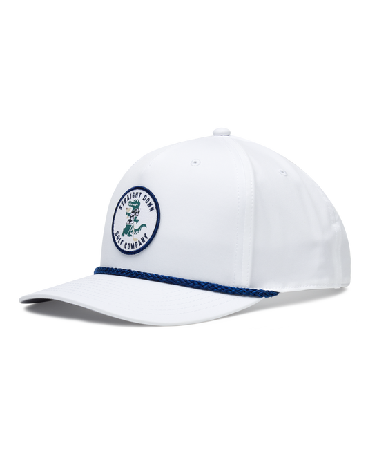Straight Down Gator Rope Hat - White