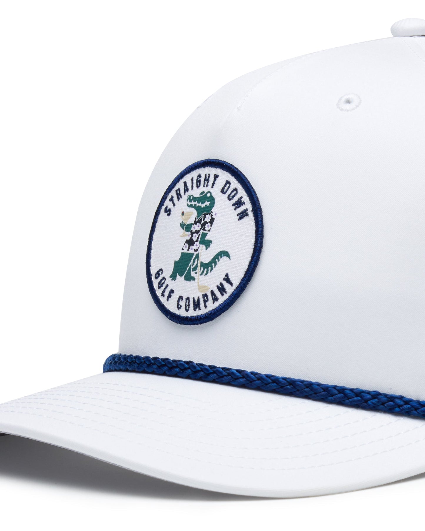 Straight Down Gator Rope Hat - White