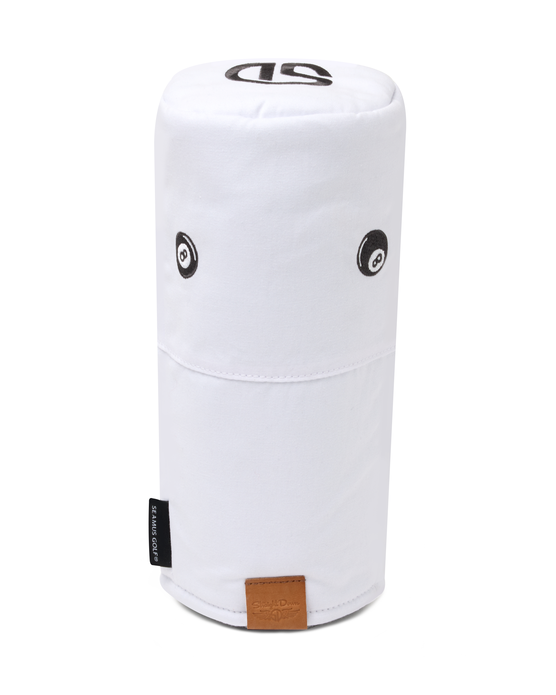 Straight Down 8 Ball Driver Headcover - White
