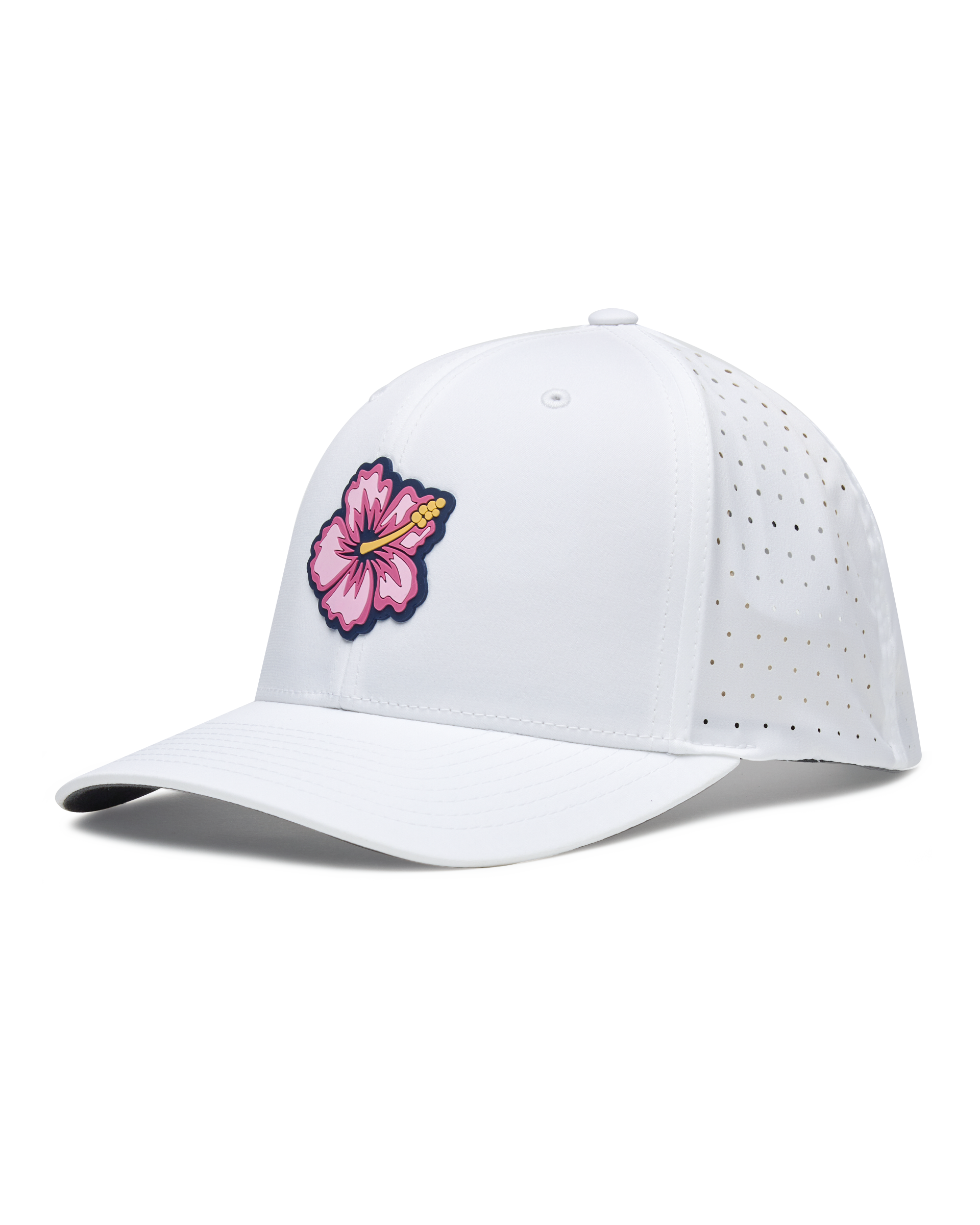Straight Down Hibiscus Hat - White