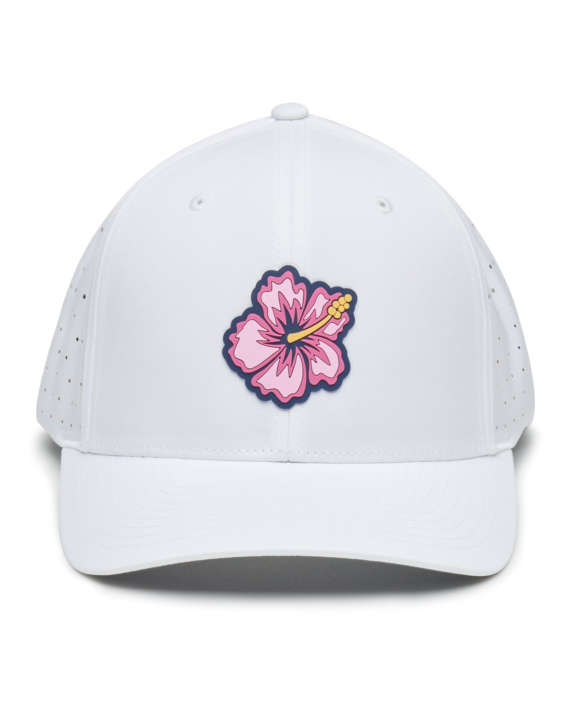 Straight Down Hibiscus Hat - White