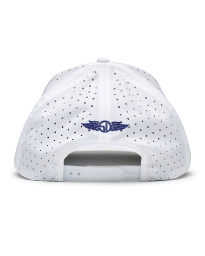 Straight Down Hibiscus Hat - White